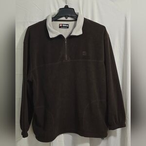 Wilson Men's Dark Brown Quarter Zip Sweater W/ Pockets XL